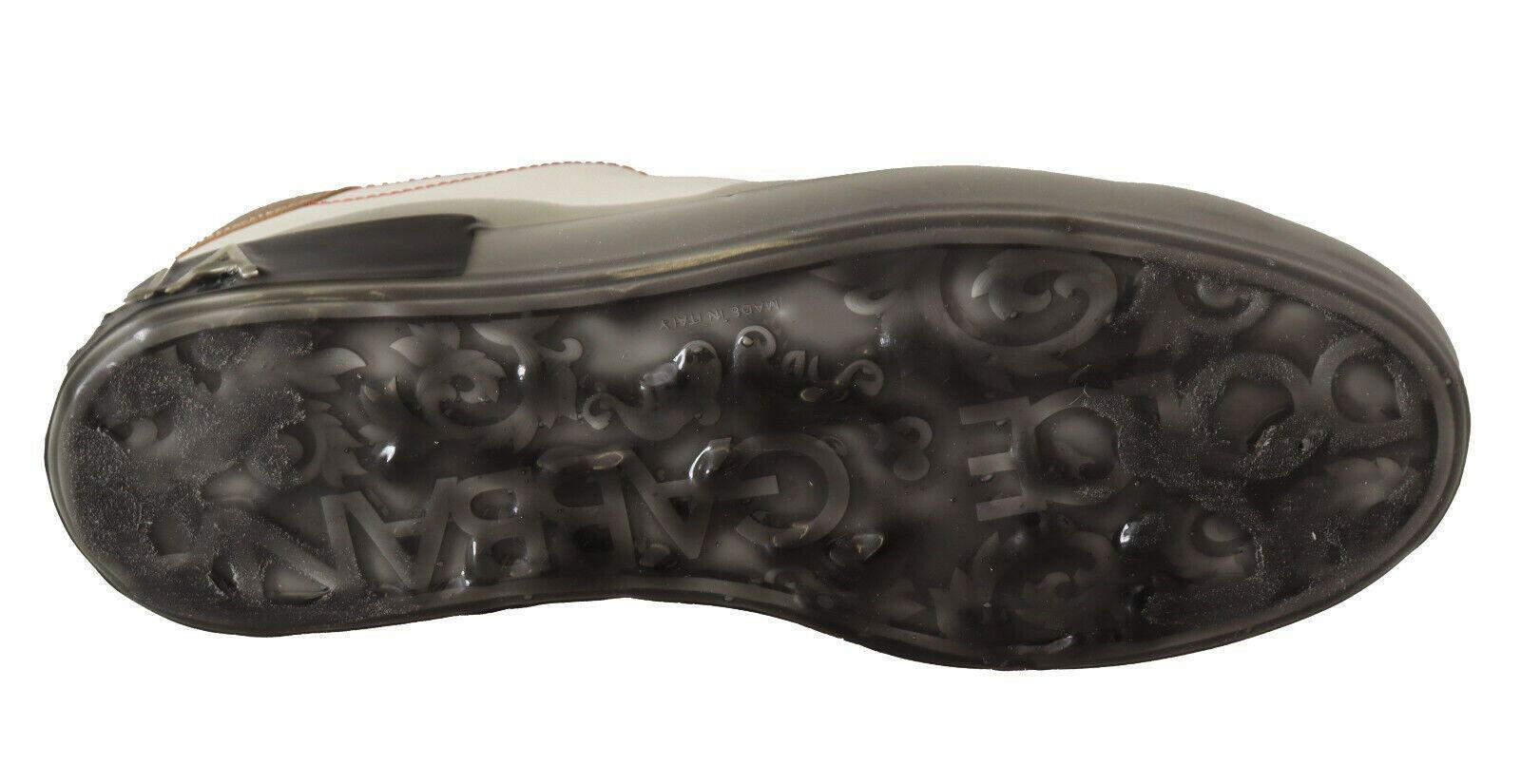 Dolce & Gabbana White Gold Leather Low Top Sneakers Casual Shoes -   -  Dolce & Gabbana.