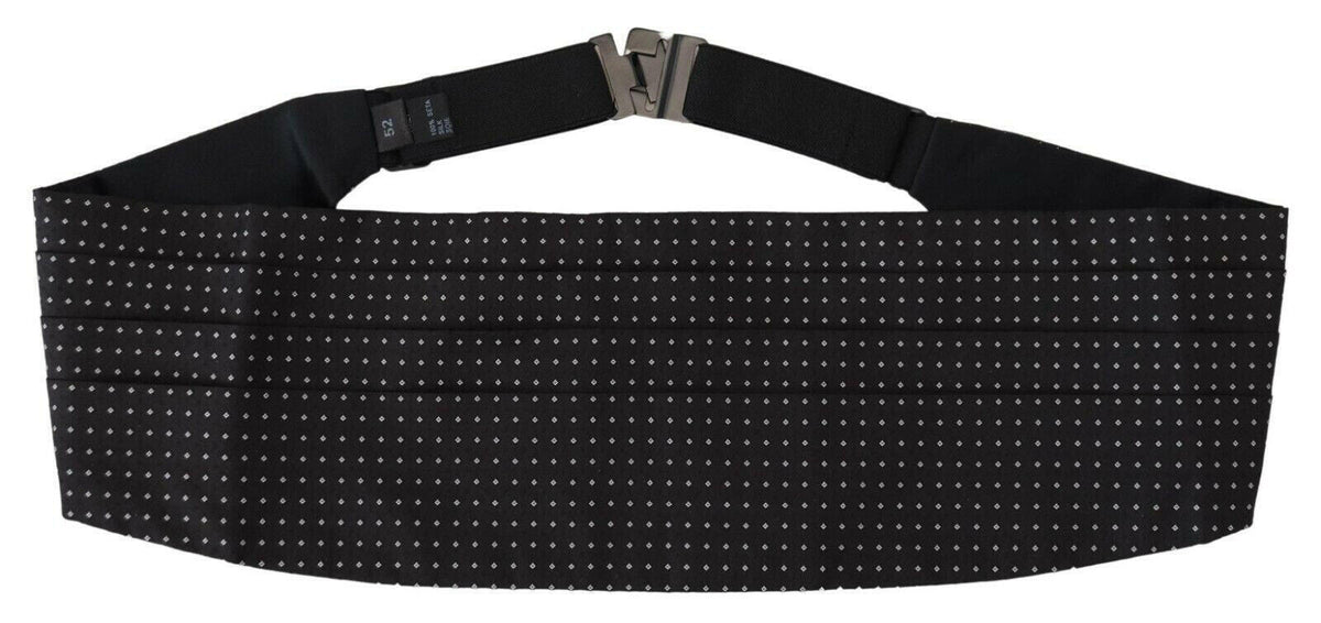 Dolce & Gabbana Black Polka Dot Wide Waist Men Belt Cummerband -  Men´s Cummerbund -  Dolce & Gabbana.