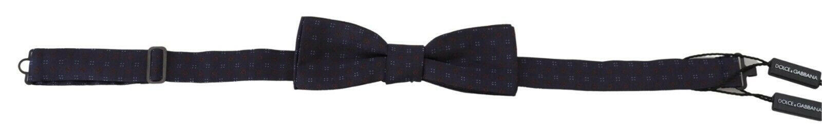 Dolce & Gabbana Blue Pattern Silk Adjustable Neck Papillon Bow Tie -  Neckties, Men -  Dolce & Gabbana.