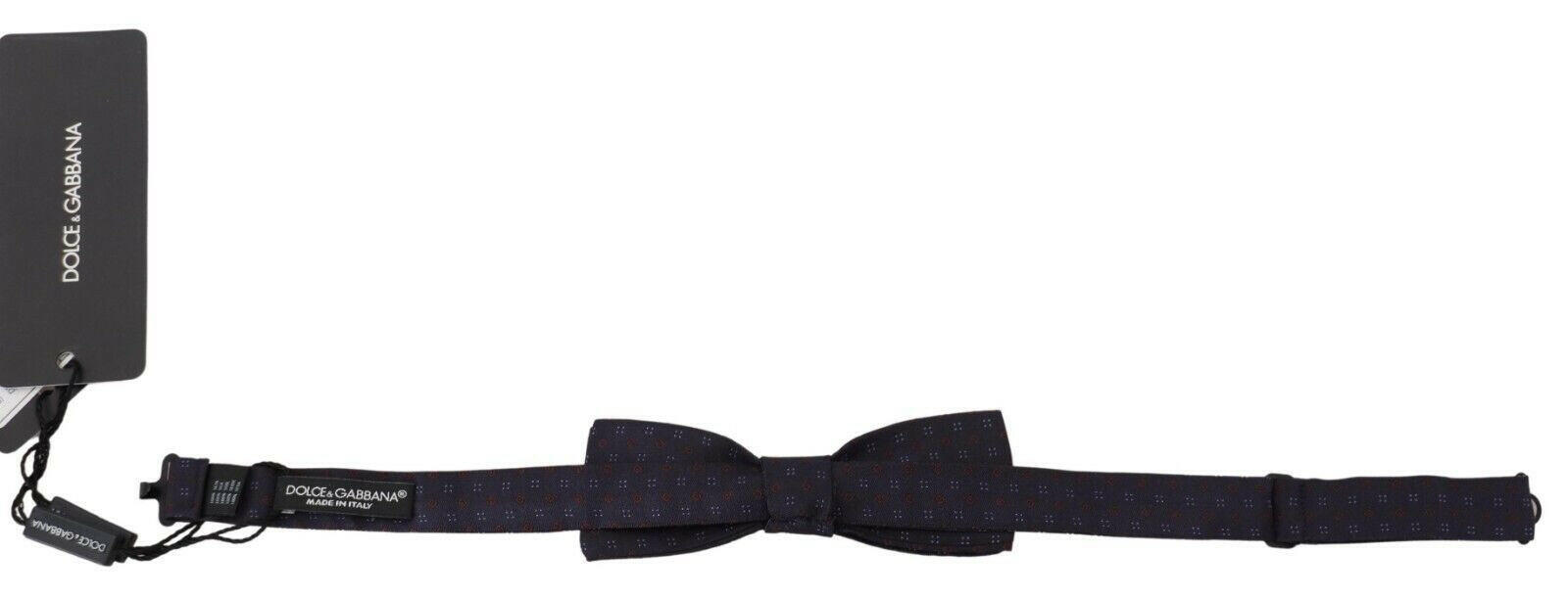 Dolce & Gabbana Blue Pattern Silk Adjustable Neck Papillon Bow Tie -  Neckties, Men -  Dolce & Gabbana.