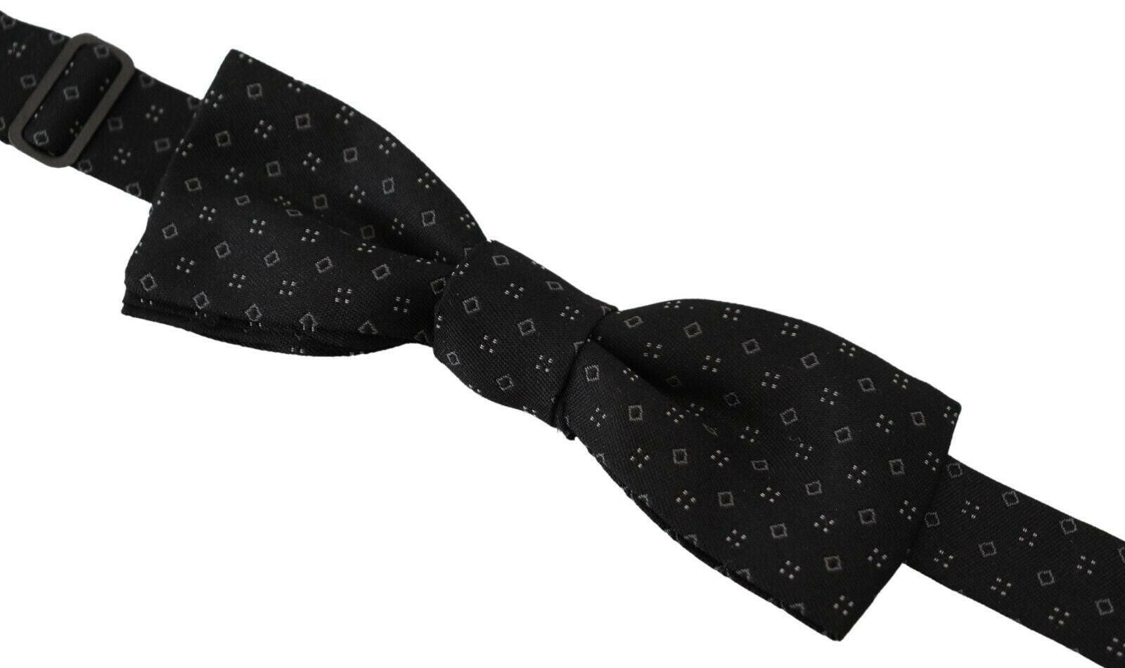 Dolce & Gabbana Black Silk Patterned Necktie Men Accessory Bow Tie -  Neckties, Men -  Dolce & Gabbana.