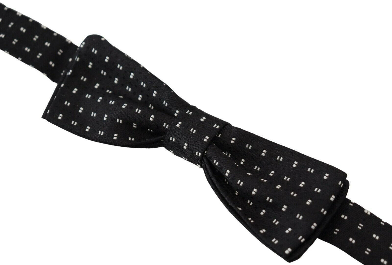 Dolce & Gabbana Black Silk Patterned Neck Papillon Accessory Bow Tie -  Neckties, Men -  Dolce & Gabbana.