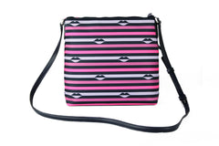 Kate Spade Jae Nylon Leather Flat Pink Striped Multi Crossbody HandBag Purse -  Luxury Cross Body Bag for Women -  Kate Spade.