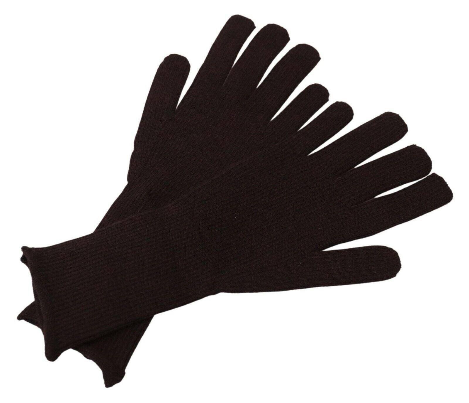 Dolce & Gabbana Brown Cashmere Silk Hands Mitten Mens Gloves -   -  Dolce & Gabbana.