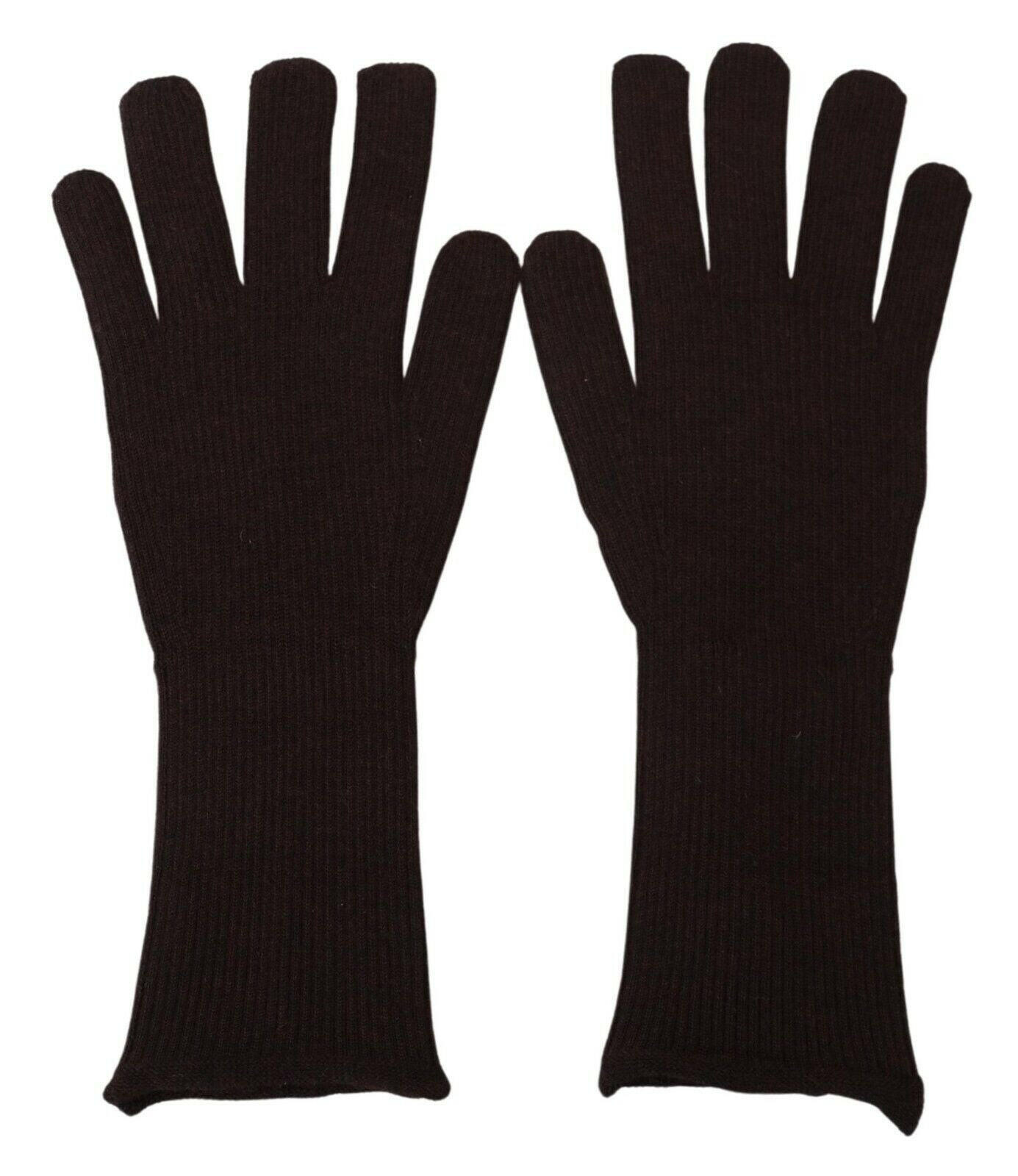 Dolce & Gabbana Brown Cashmere Silk Hands Mitten Mens Gloves -   -  Dolce & Gabbana.