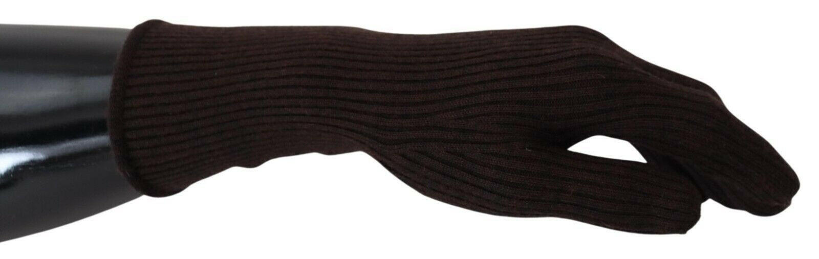 Dolce & Gabbana Brown Cashmere Silk Hands Mitten Mens Gloves -   -  Dolce & Gabbana.