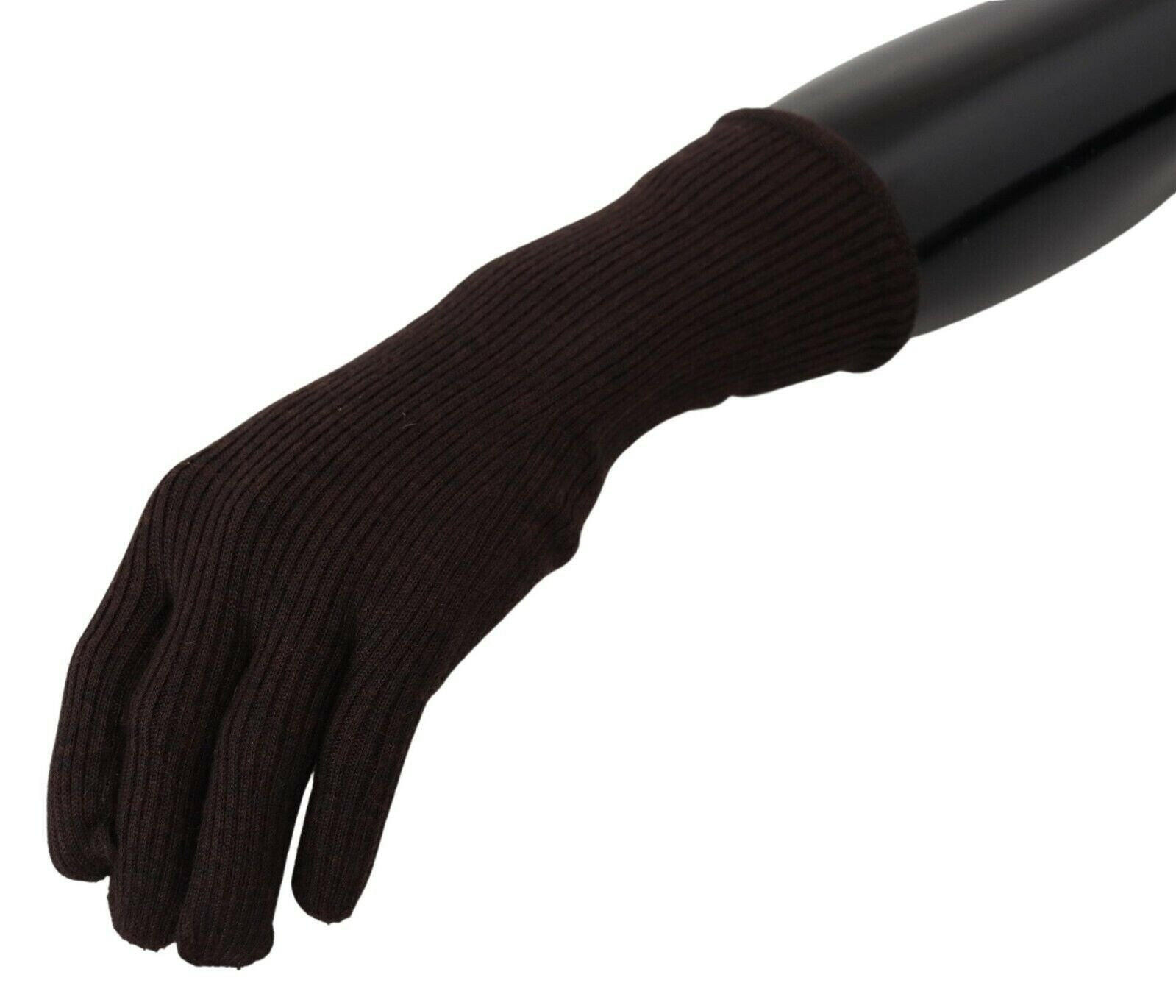 Dolce & Gabbana Brown Cashmere Silk Hands Mitten Mens Gloves -   -  Dolce & Gabbana.