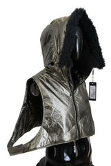 Dolce & Gabbana Silver Fur Whole Head Wrap Men Capello Nylon Hat -   -  Dolce & Gabbana.