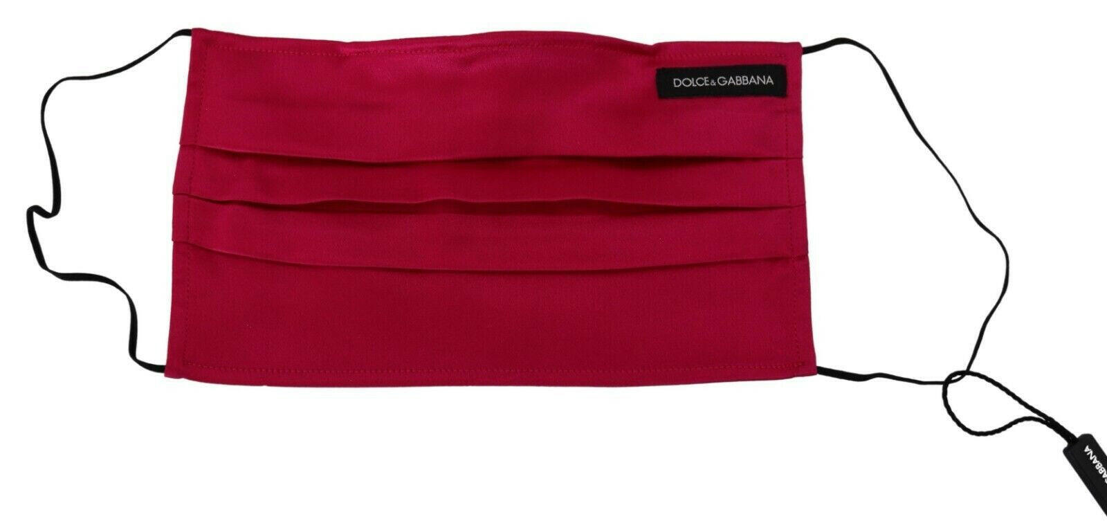 Dolce & Gabbana Red Cotton Pleated Elastic Ear Strap One Size Face Mask -   -  Dolce & Gabbana.