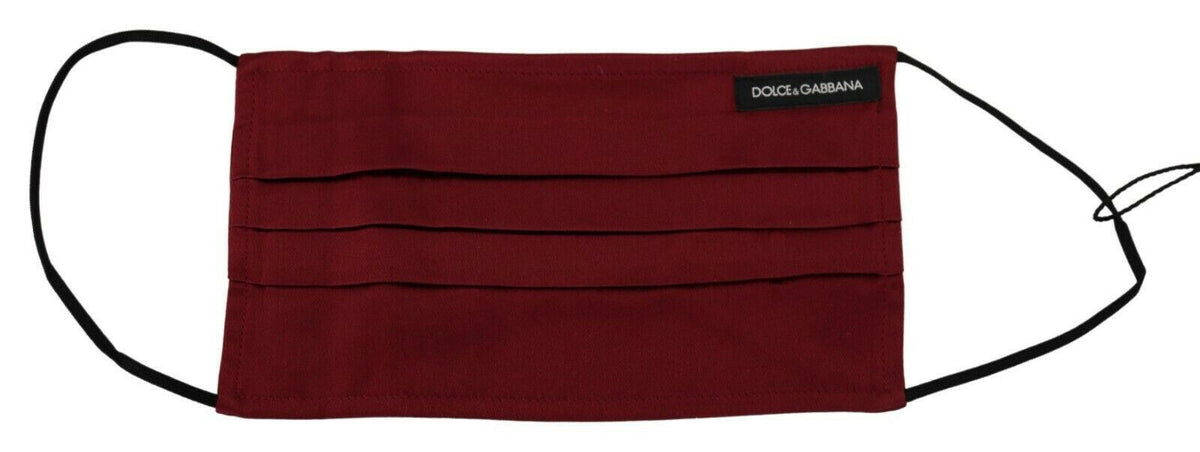 Dolce & Gabbana Maroon Silk Pleated Elastic Ear Strap One Size Face Mask -   -  Dolce & Gabbana.