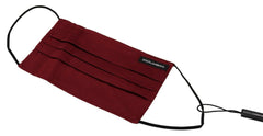 Dolce & Gabbana Maroon Silk Pleated Elastic Ear Strap One Size Face Mask -   -  Dolce & Gabbana.