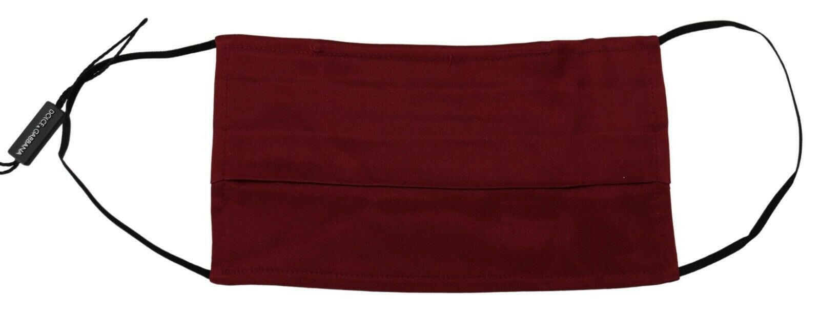 Dolce & Gabbana Maroon Silk Pleated Elastic Ear Strap One Size Face Mask -   -  Dolce & Gabbana.