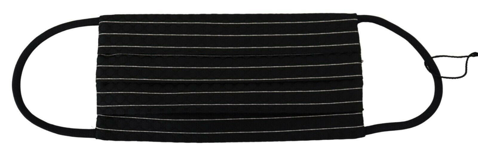 Dolce & Gabbana Black White Stripes Elastic Ear Strap One Size Face Mask -   -  Dolce & Gabbana.