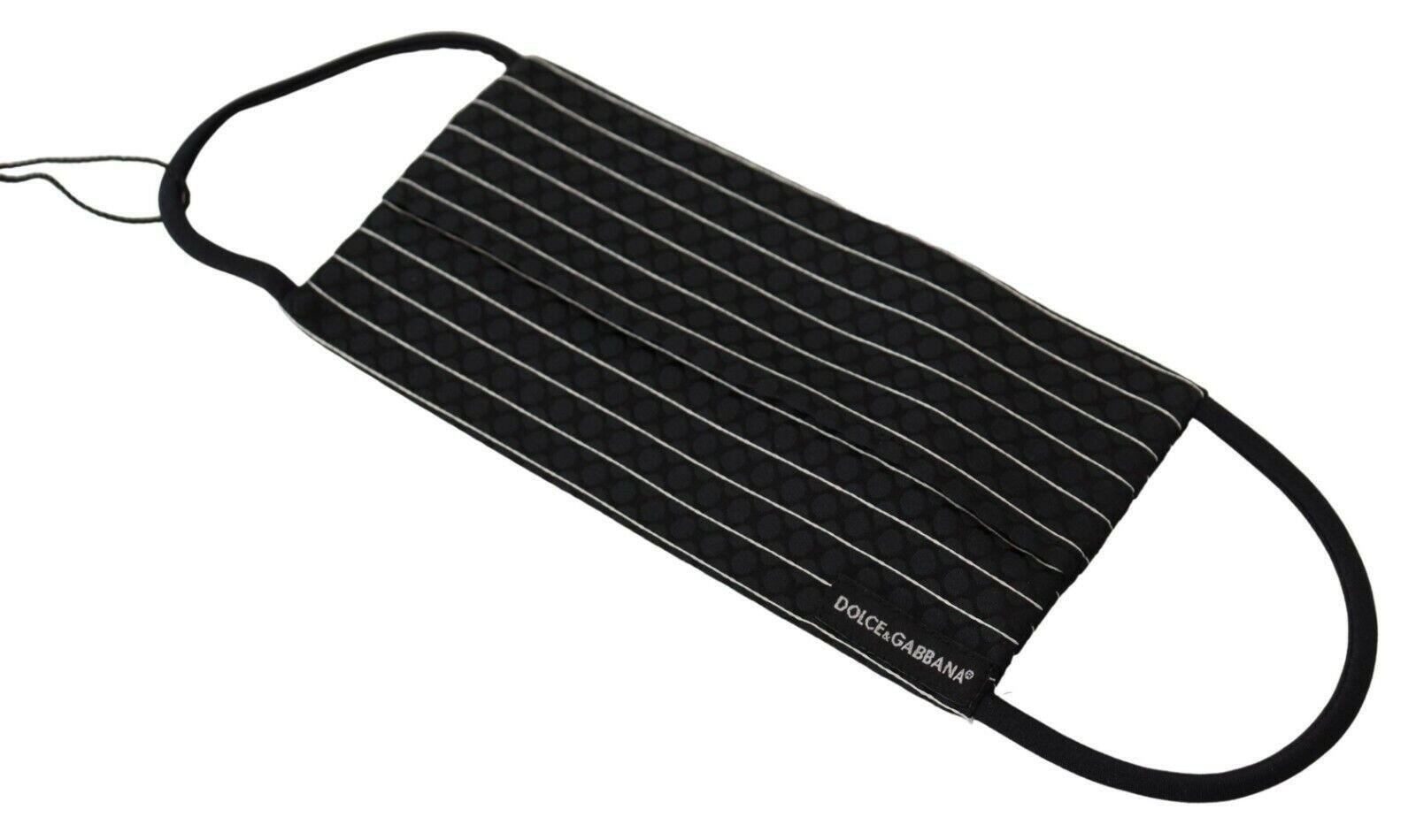 Dolce & Gabbana Black White Stripes Elastic Ear Strap One Size Face Mask -   -  Dolce & Gabbana.