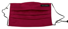 Dolce & Gabbana Maroon Silk Pleated Elastic Ear Strap One Size Face Mask -   -  Dolce & Gabbana.