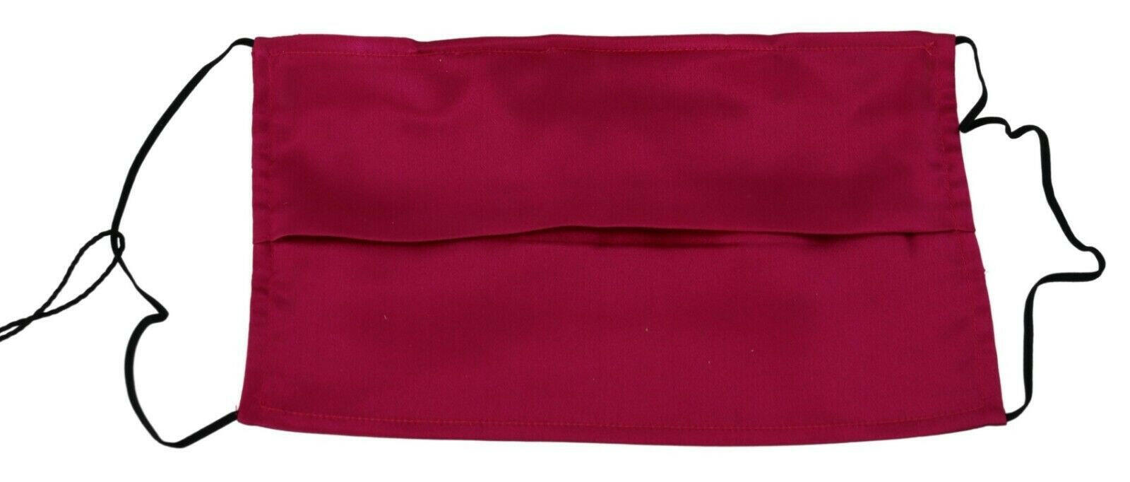 Dolce & Gabbana Maroon Silk Pleated Elastic Ear Strap One Size Face Mask -   -  Dolce & Gabbana.