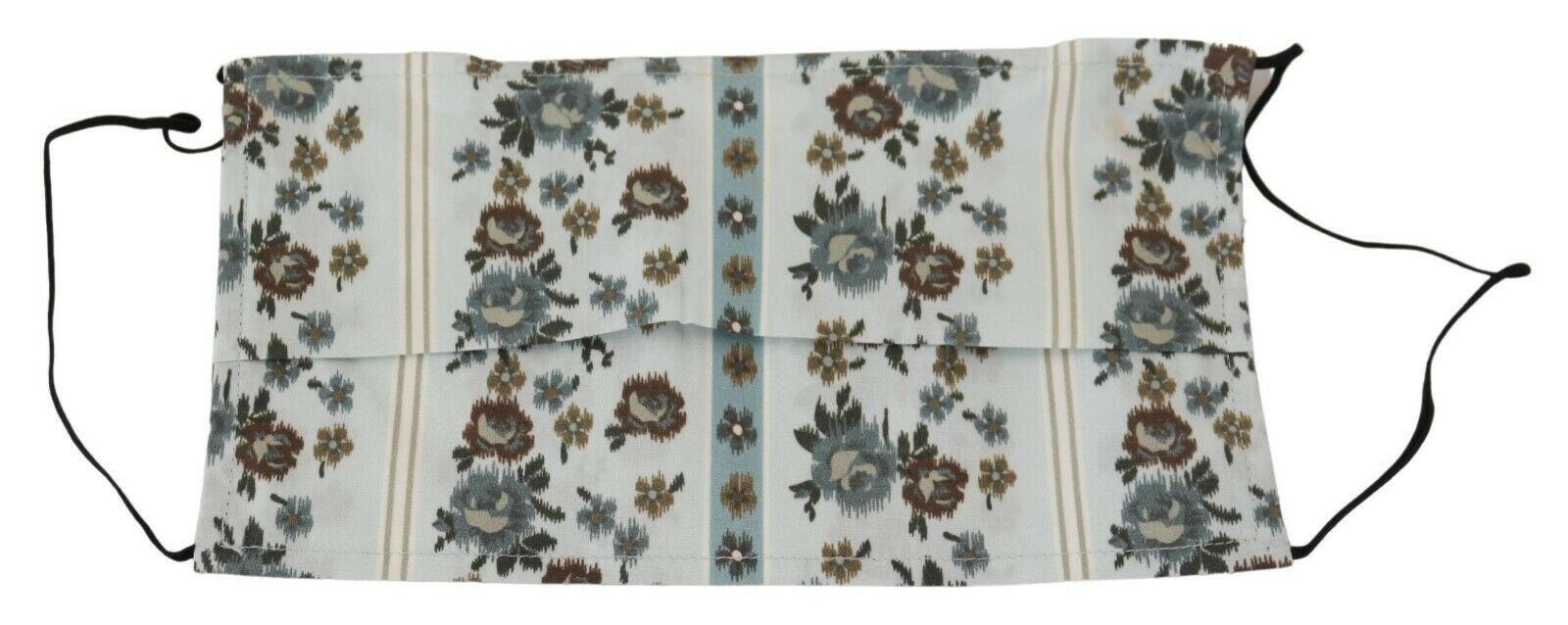 Dolce & Gabbana White Floral Cotton Pleated Elastic Ear Strap Face Mask -   -  Dolce & Gabbana.