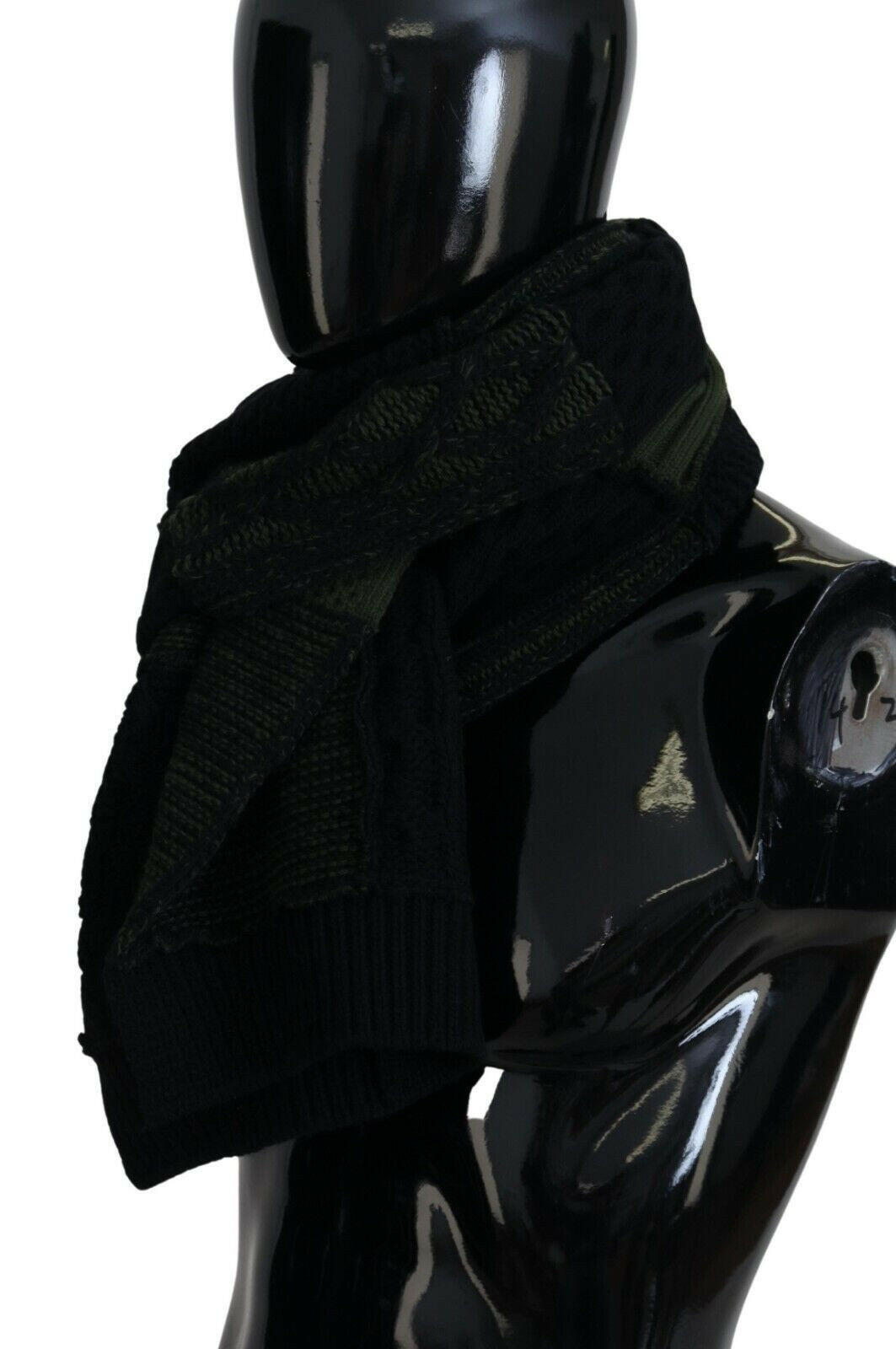 Dolce & Gabbana Black Green Knitted Men Neck Wrap Shawl Scarf -   -  Dolce & Gabbana.