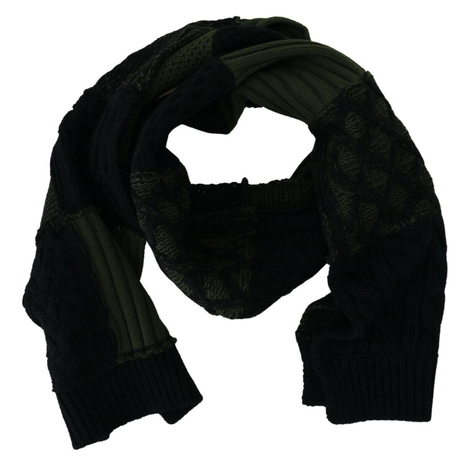 Dolce & Gabbana Black Green Knitted Men Neck Wrap Shawl Scarf -   -  Dolce & Gabbana.