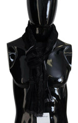 Costume National Black Grey Logo Print Men Neck Wrap Shawl Scarf -   -  Costume National.
