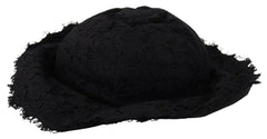 Dolce & Gabbana Black Cotton Wide Brim Shade Hat -   -  Dolce & Gabbana.