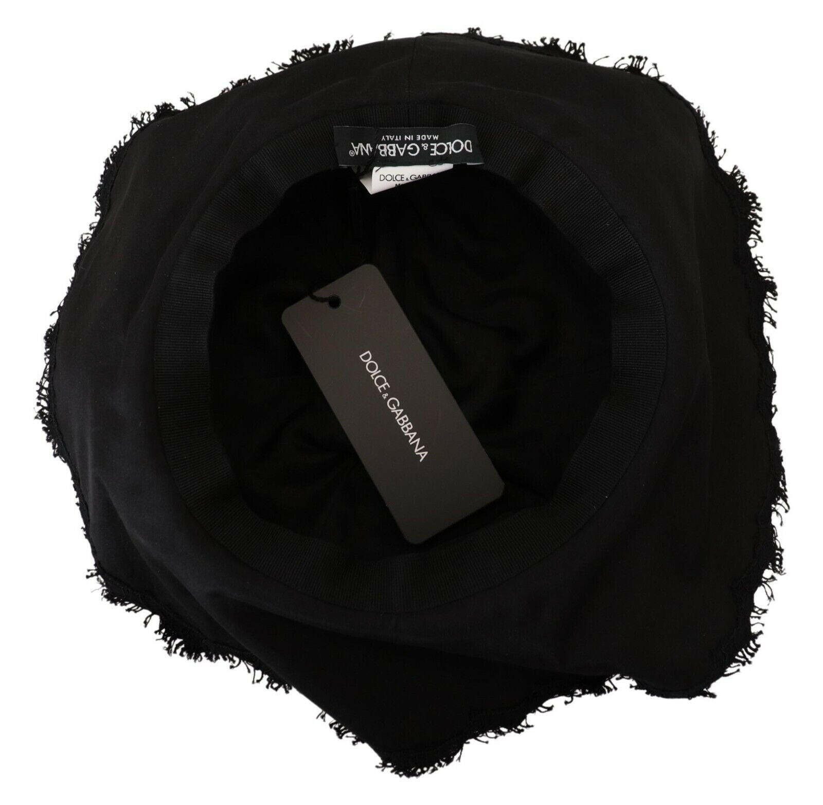 Dolce & Gabbana Black Cotton Wide Brim Shade Hat -   -  Dolce & Gabbana.