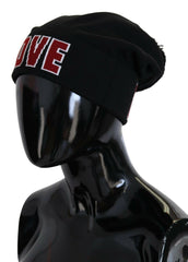 Dolce & Gabbana Black Wool Fur Ball DG Love Winter Beanie One Size Hat -   -  Dolce & Gabbana.