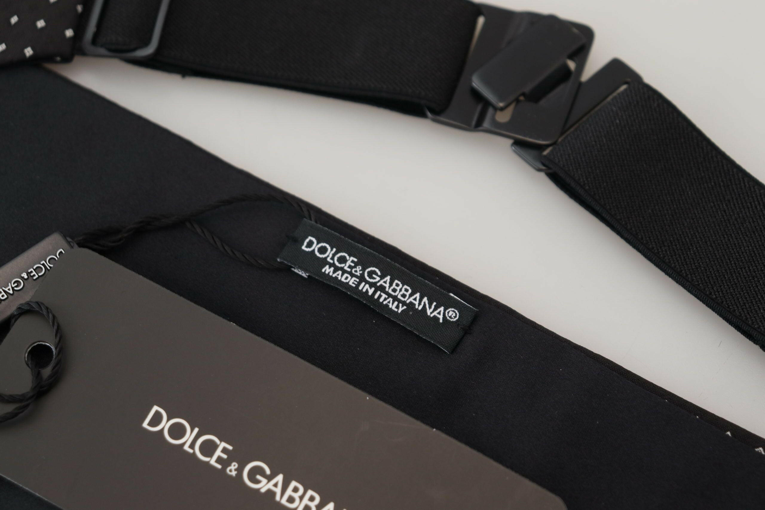 Dolce & Gabbana Black Polka Dot Wide Waist Men Belt Cummerband -  Men´s Cummerbund -  Dolce & Gabbana.