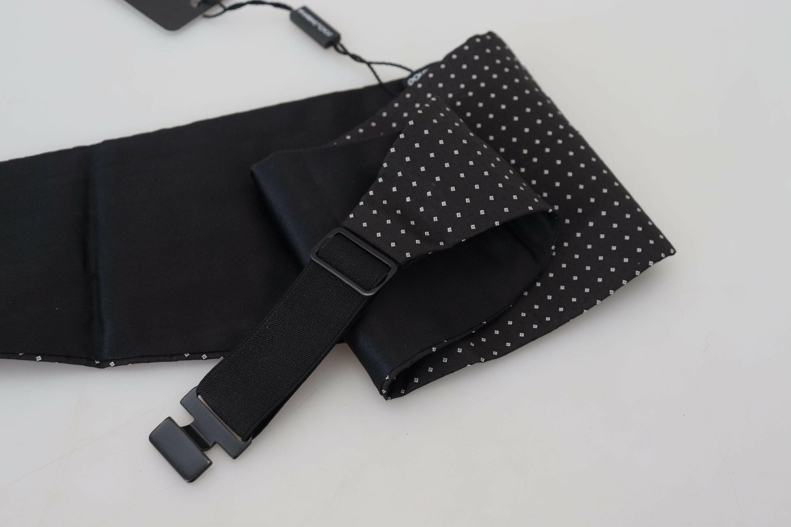 Dolce & Gabbana Black Polka Dot Wide Waist Men Belt Cummerband -  Men´s Cummerbund -  Dolce & Gabbana.