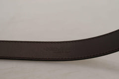 Dolce & Gabbana Gold Leather Silver Square Metal Buckle Belt -   -  Dolce & Gabbana.
