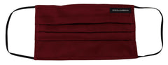 Dolce & Gabbana Maroon Silk Pleated Elastic Ear Strap One Size Face Mask -   -  Dolce & Gabbana.