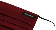 Dolce & Gabbana Maroon Silk Pleated Elastic Ear Strap One Size Face Mask -   -  Dolce & Gabbana.