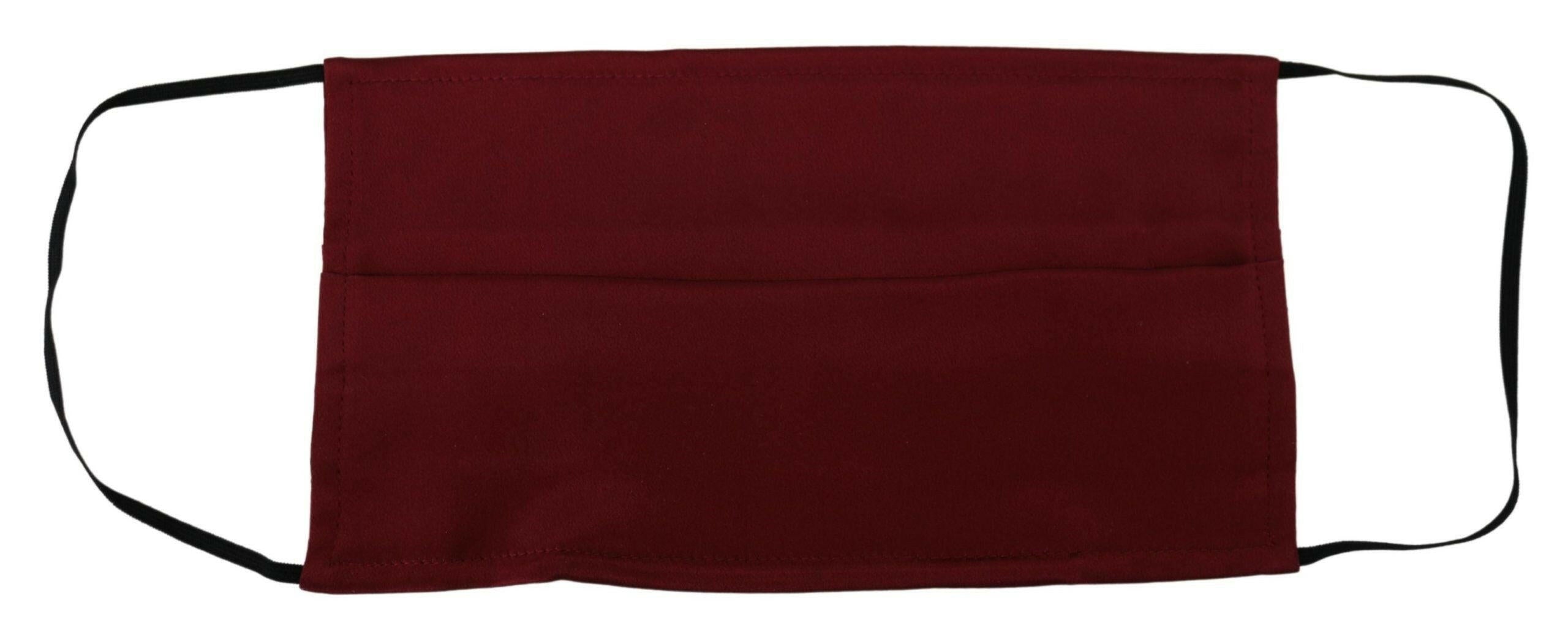 Dolce & Gabbana Maroon Silk Pleated Elastic Ear Strap One Size Face Mask -   -  Dolce & Gabbana.