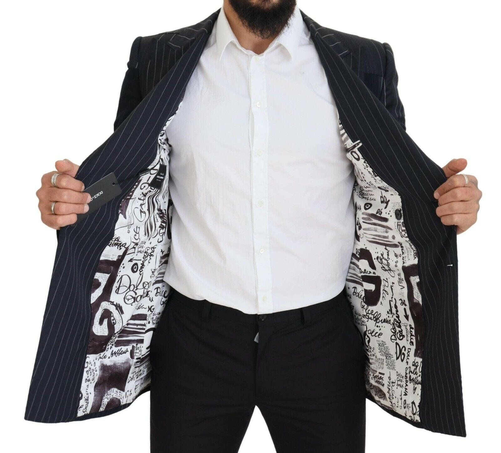 Dolce & Gabbana Blue Wool Patchwork Double Breasted Blazer -   -  Dolce & Gabbana.