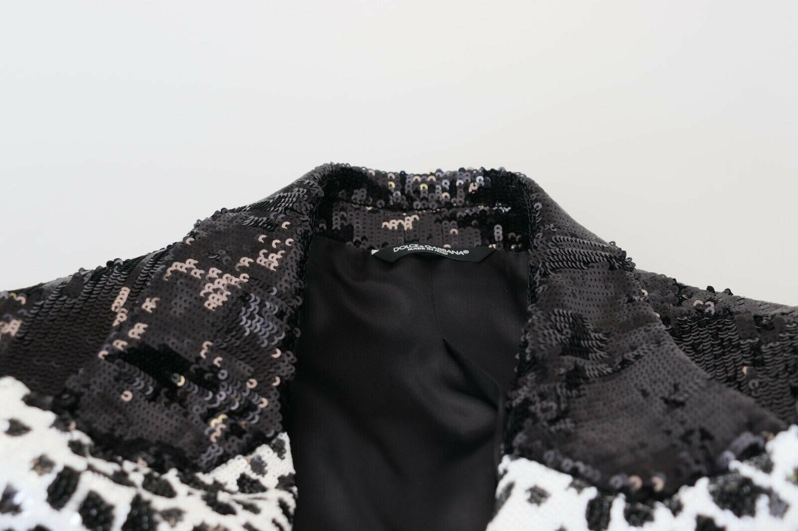 Dolce & Gabbana Black Sequined Cow Pattern Nylon Blazer -   -  Dolce & Gabbana.