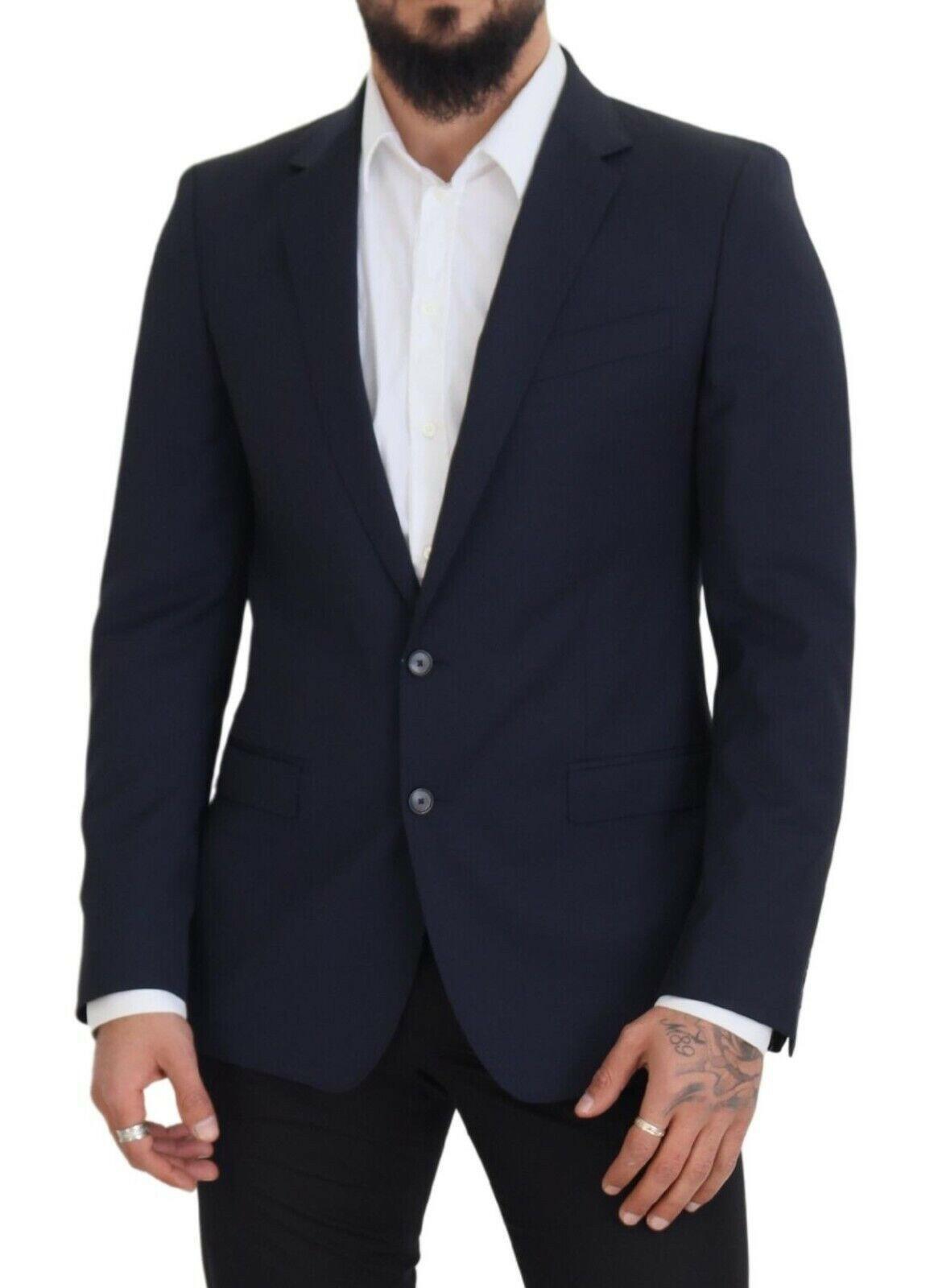 Dolce & Gabbana Dark Blue Wool Single Breasted MARTINI Blazer -   -  Dolce & Gabbana.