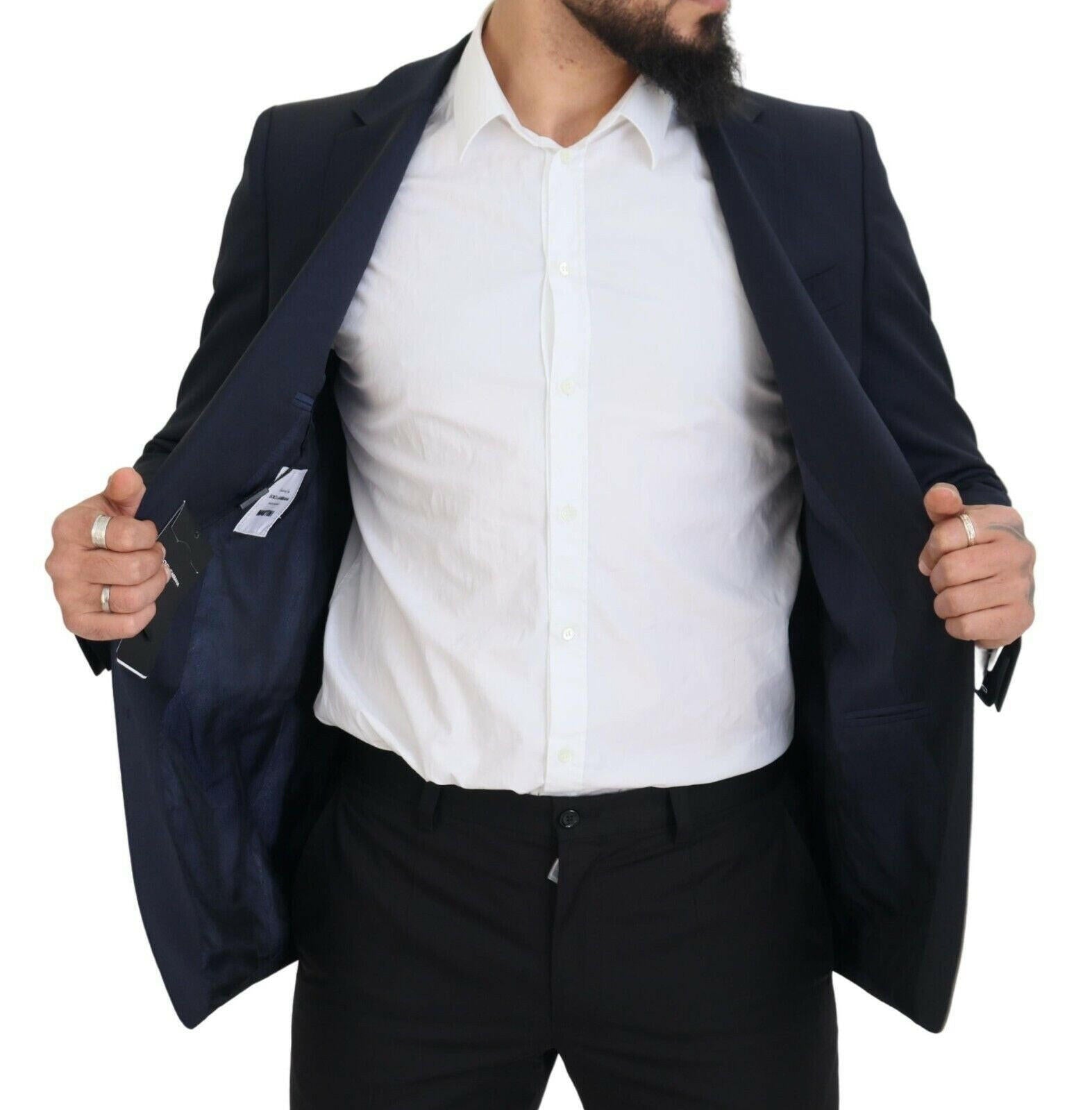 Dolce & Gabbana Dark Blue Wool Single Breasted MARTINI Blazer -   -  Dolce & Gabbana.