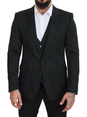 Dolce & Gabbana Black Floral Brocade 2 Piece MARTINI Suit -   -  Dolce & Gabbana.