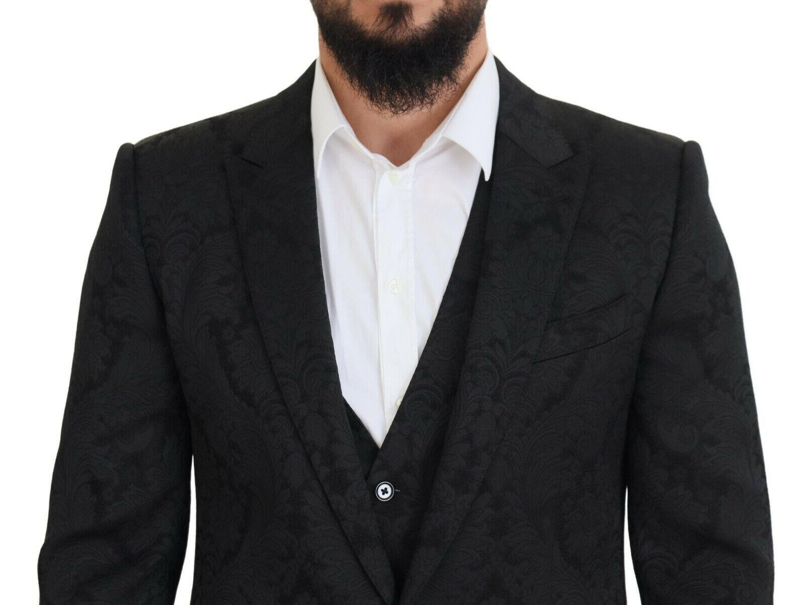 Dolce & Gabbana Black Floral Brocade 2 Piece MARTINI Suit -   -  Dolce & Gabbana.