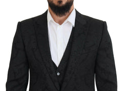 Dolce & Gabbana Black Floral Brocade 2 Piece MARTINI Suit -   -  Dolce & Gabbana.