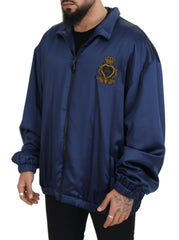 Dolce & Gabbana Blue Heraldic Patch Full Zip KHALED Jacket -   -  Dolce & Gabbana.