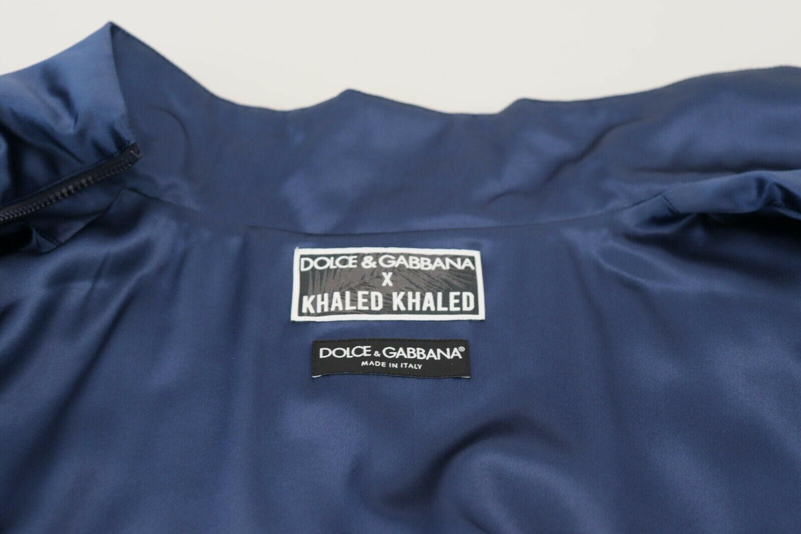 Dolce & Gabbana Blue Heraldic Patch Full Zip KHALED Jacket -   -  Dolce & Gabbana.