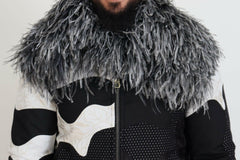 Dolce & Gabbana Black White Fur Shearling Full Zip Jacket -   -  Dolce & Gabbana.