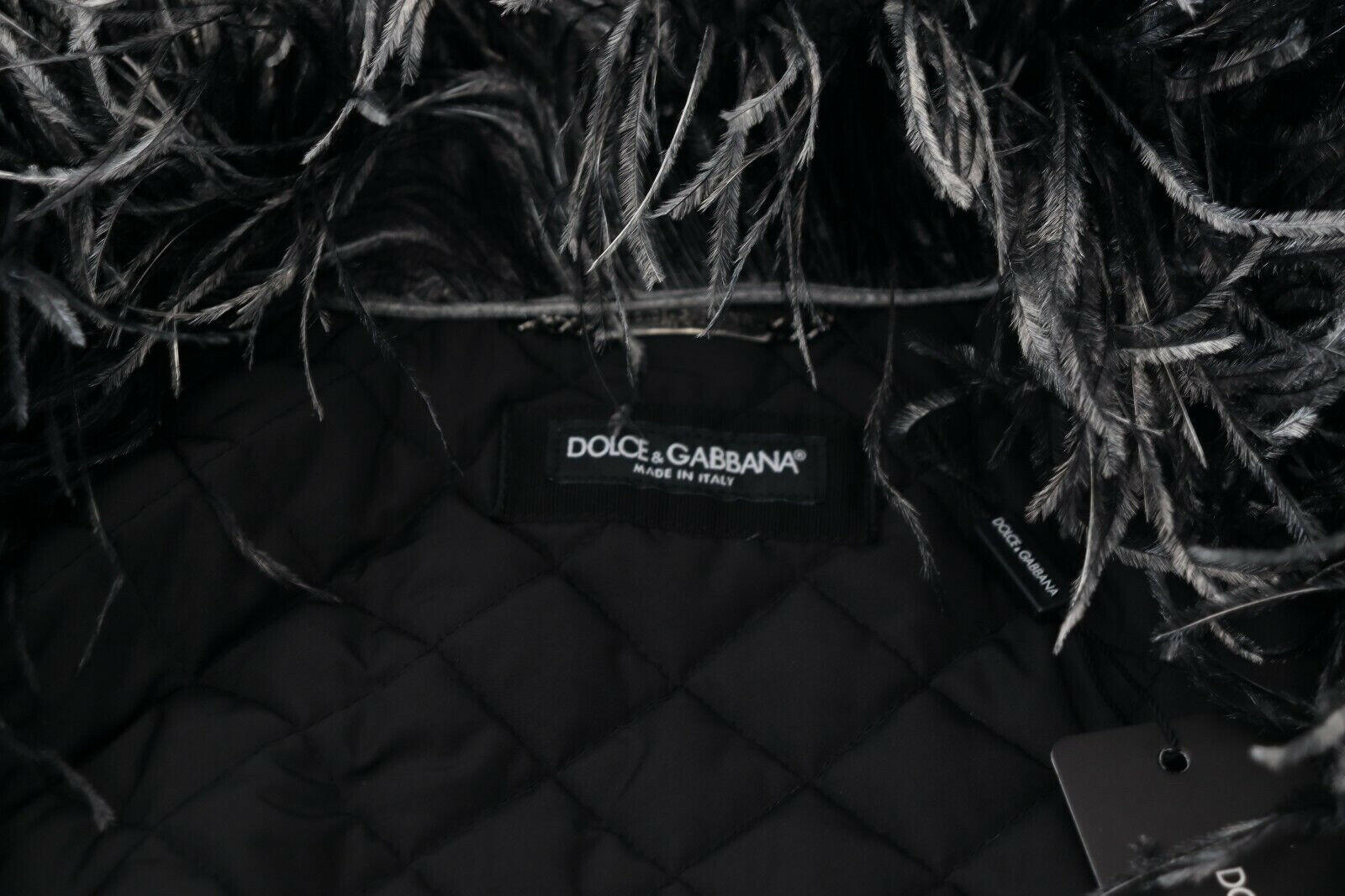 Dolce & Gabbana Black White Fur Shearling Full Zip Jacket -   -  Dolce & Gabbana.