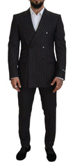 Dolce & Gabbana Black Striped Wool Formal 2 Piece Suit -   -  Dolce & Gabbana.
