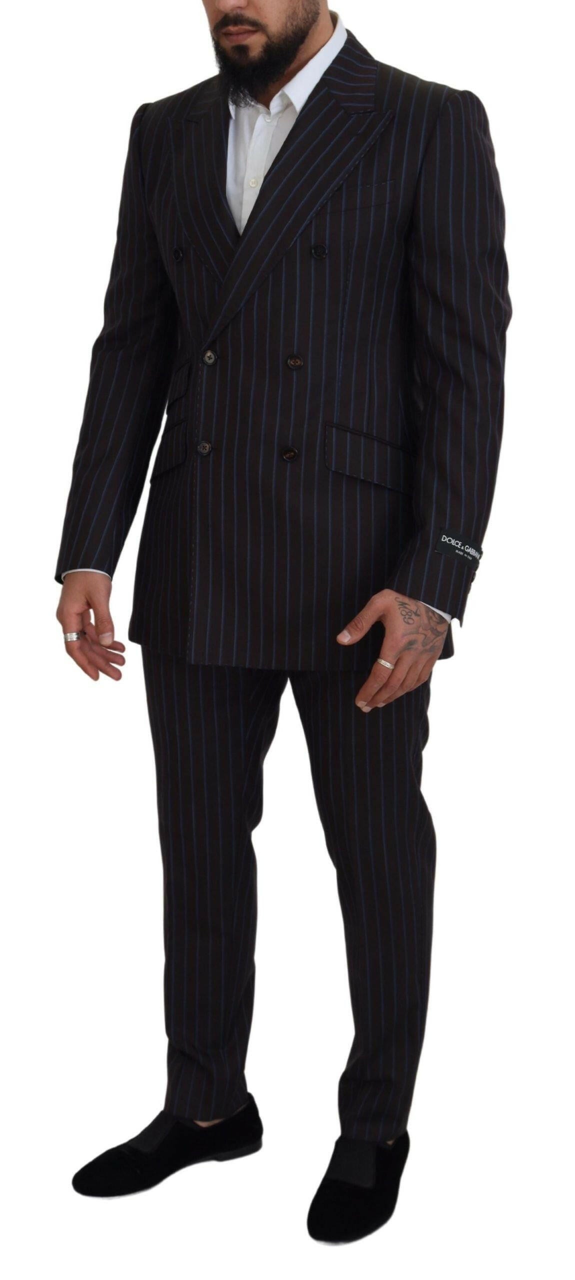 Dolce & Gabbana Black Striped Wool Formal 2 Piece Suit -   -  Dolce & Gabbana.