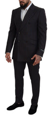Dolce & Gabbana Black Striped Wool Formal 2 Piece Suit -   -  Dolce & Gabbana.