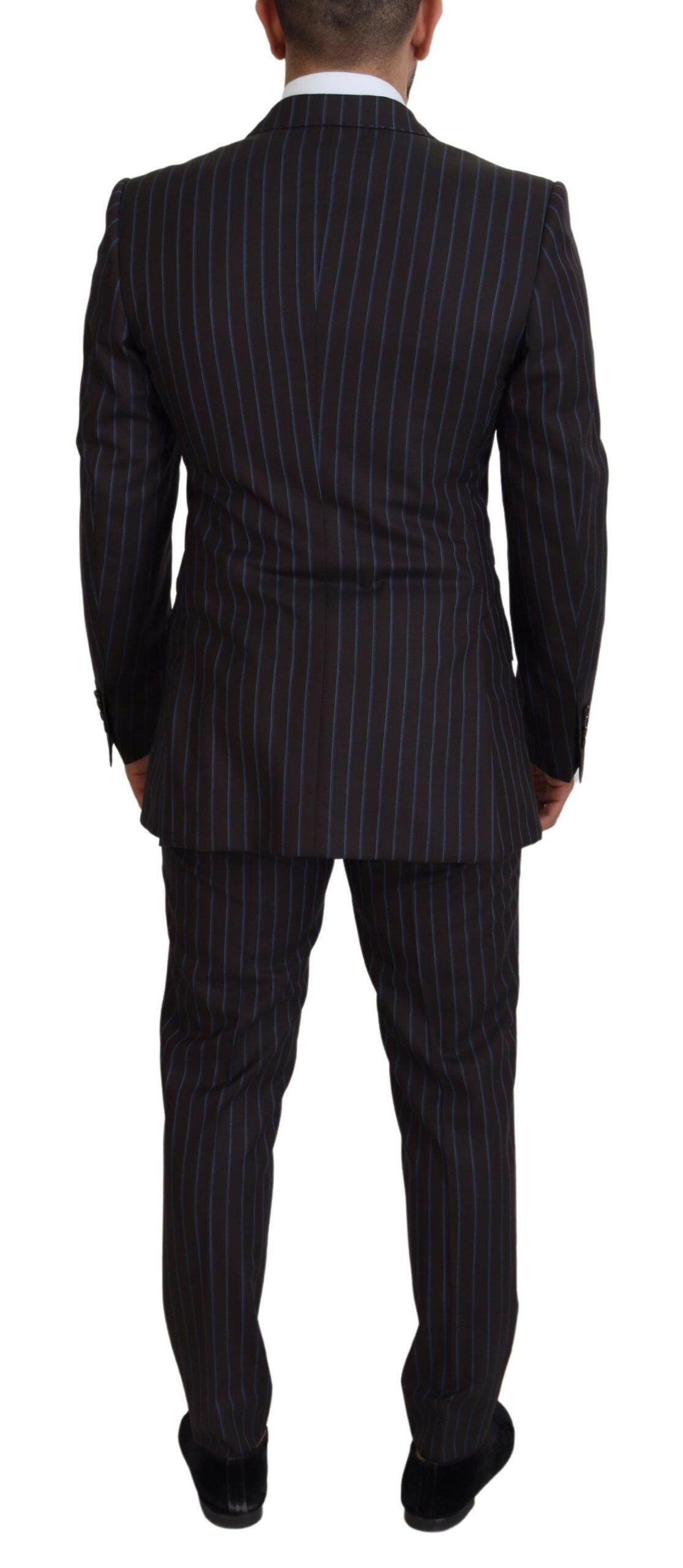 Dolce & Gabbana Black Striped Wool Formal 2 Piece Suit -   -  Dolce & Gabbana.