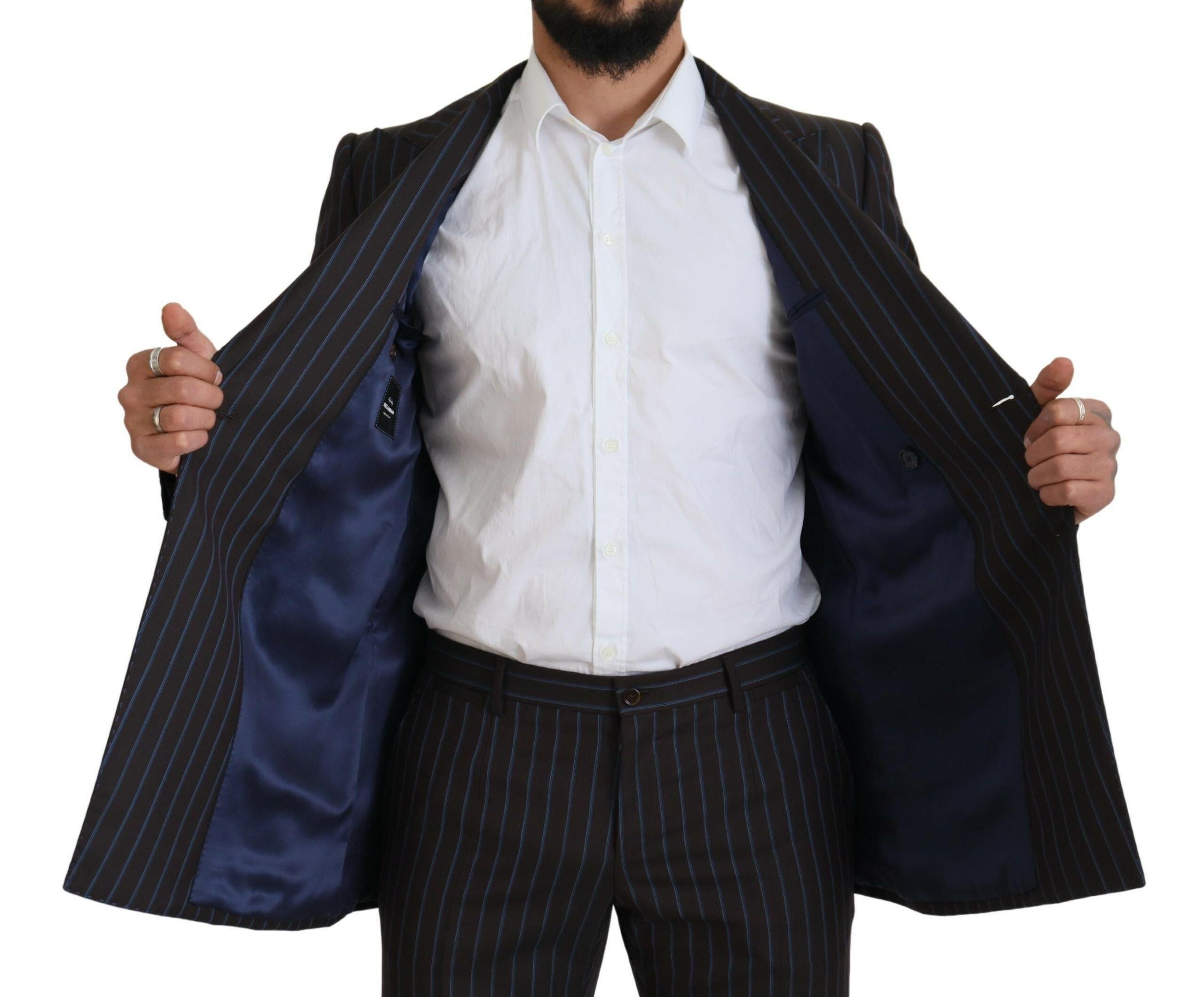Dolce & Gabbana Black Striped Wool Formal 2 Piece Suit -   -  Dolce & Gabbana.