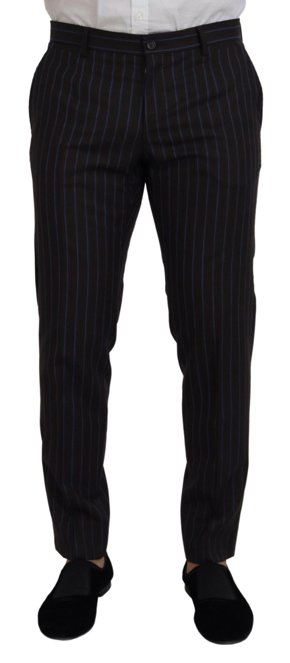 Dolce & Gabbana Black Striped Wool Formal 2 Piece Suit -   -  Dolce & Gabbana.